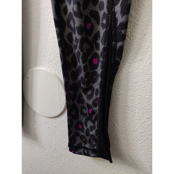 3/$20 Body Glove Gray Black Pink Animal Cheetah Leopard Print Leggings Size S - Picture 4 of 9
